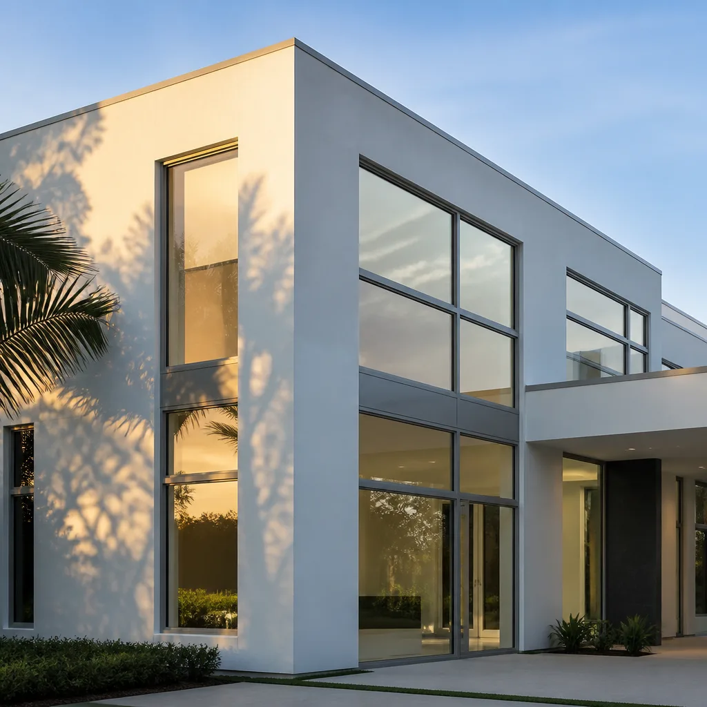 Modern home featuring high-end energy efficient window and door installation